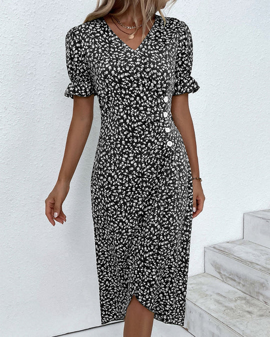 Ellaine – Floral summer dress with tummy coverage