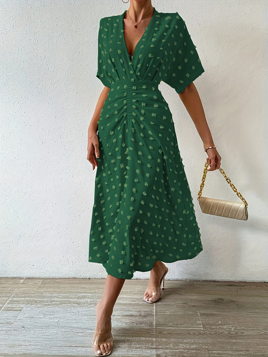 Alice – Pleated Midi Dress with V-Neck