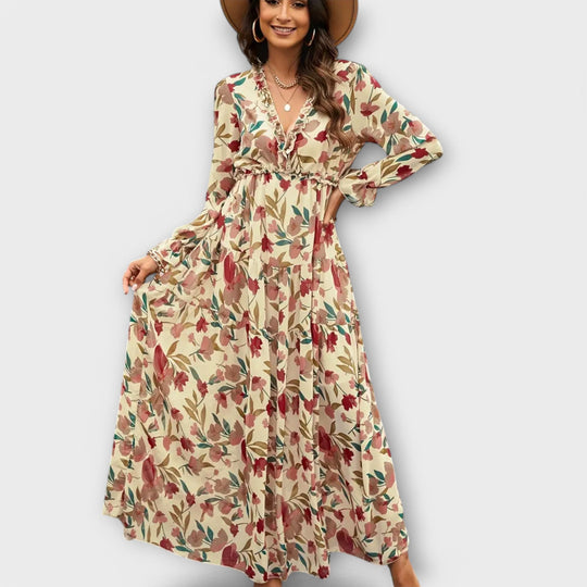 Phoebe – Floral Pleated Maxi Dress