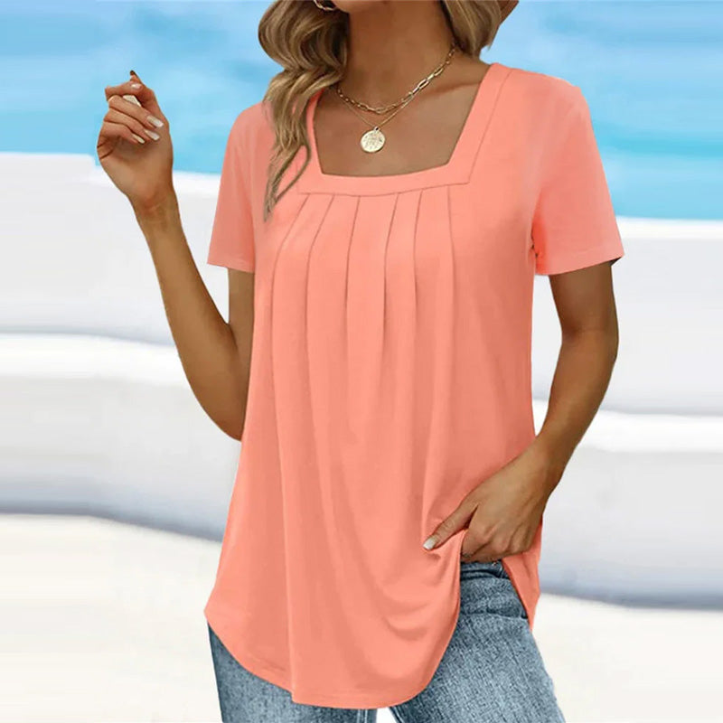 Elizabeth – Lightweight Pleated Summer Blouse