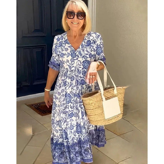 Helena – Boho Floral Maxi Dress