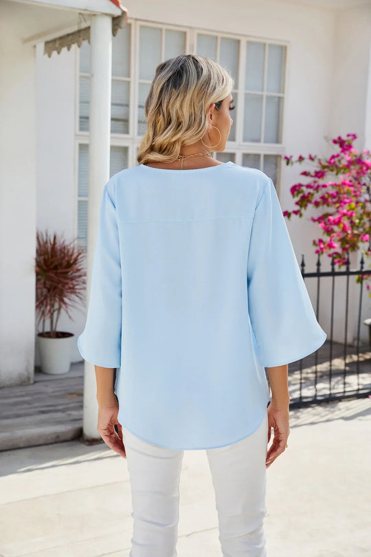 Clarisse – Elegant V-neck Blouse