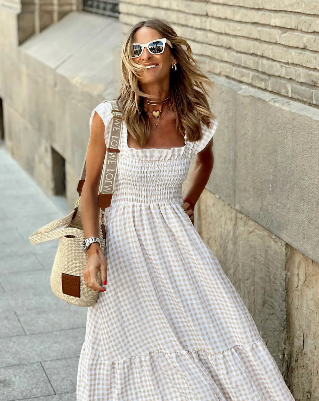 Matilda – Gingham Ruffle Maxi Dress