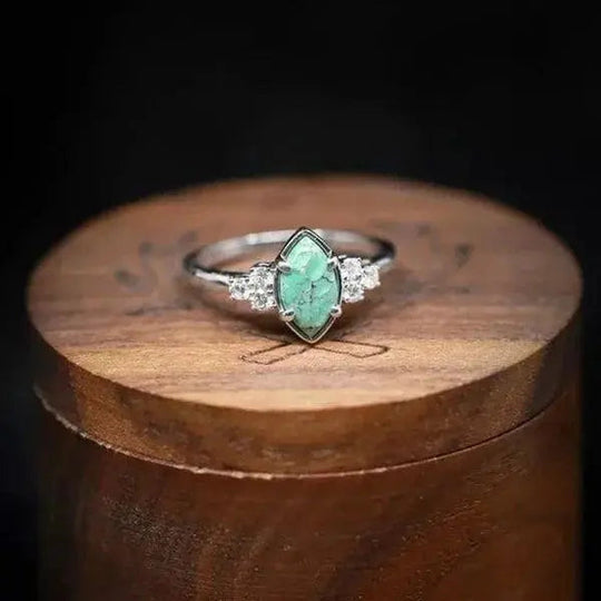 Thalia – Refined Natural Turquoise Diamond Ring