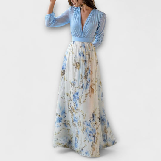 Cora – Floral V-neck Maxi Dress