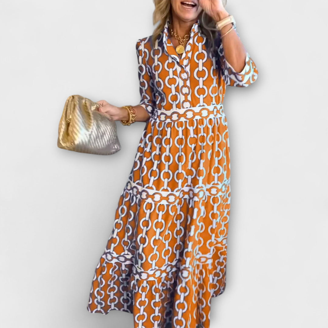 Amira – Chain Print Midi Dress