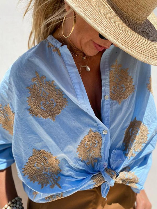 Lena – Stylish Blouse with Embroidery
