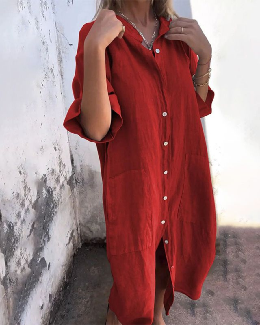 Camila – Relaxed Boho Shirt Dress