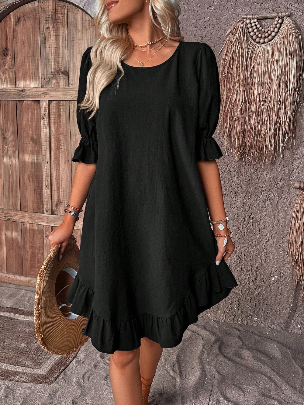 Jenna – Puff Sleeve Mini Dress