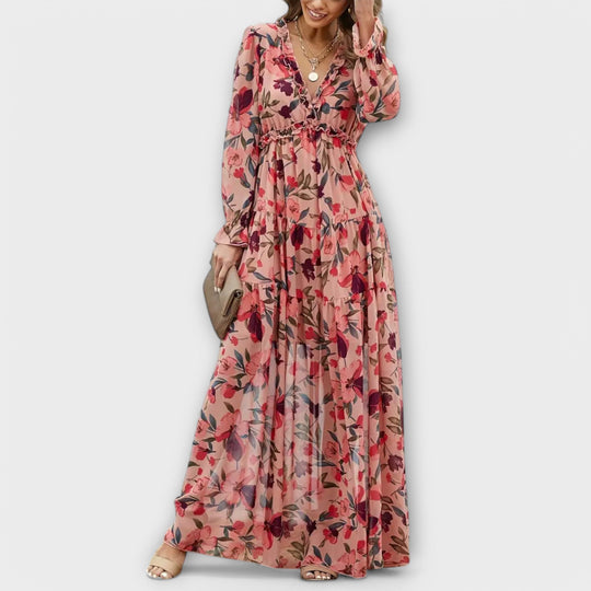 Phoebe – Floral Pleated Maxi Dress