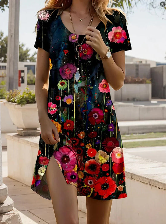 Salome – Printed Short Sleeved Dress