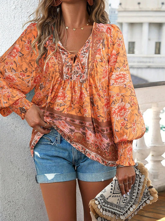 Agnes – Boho Floral Blouse