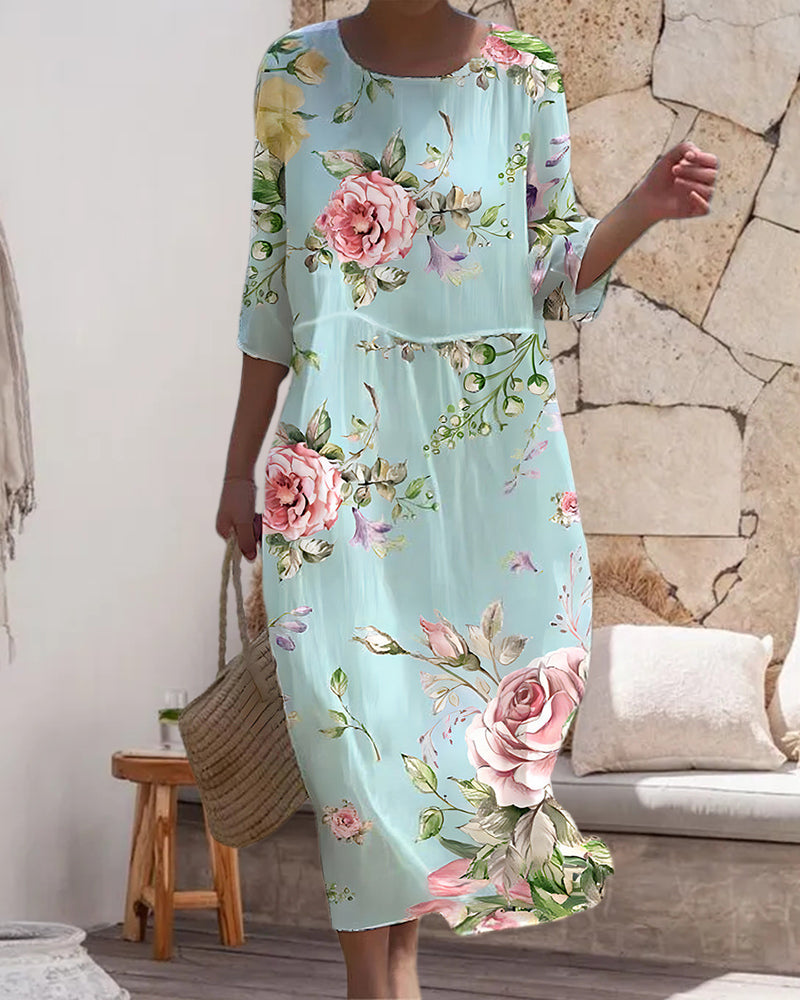 Alex – Floral Maxi Dress with Tummy Coverage