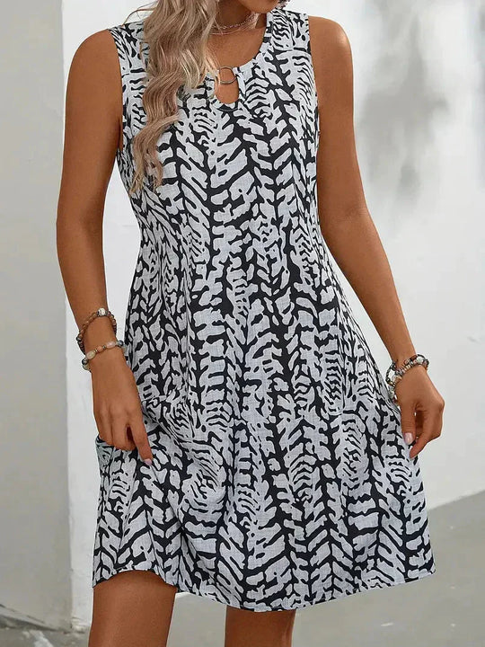 Anais – Sleeveless Abstract Summer Dress