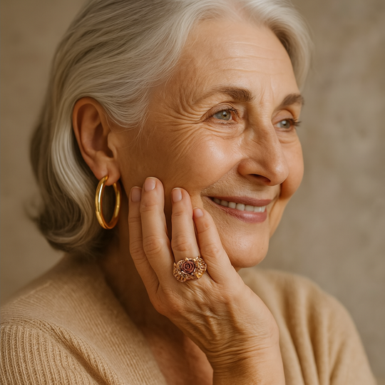 Annie - Elegant Golden Flower Ring