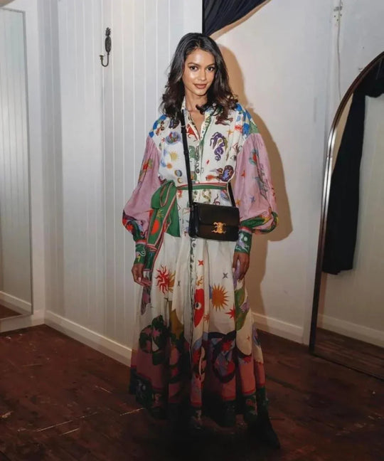 Sandra – Elegant Italian Fabric Maxi Dress