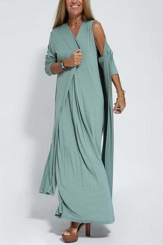 Janine – Elegant Maxi Dress with Matching Cardigan