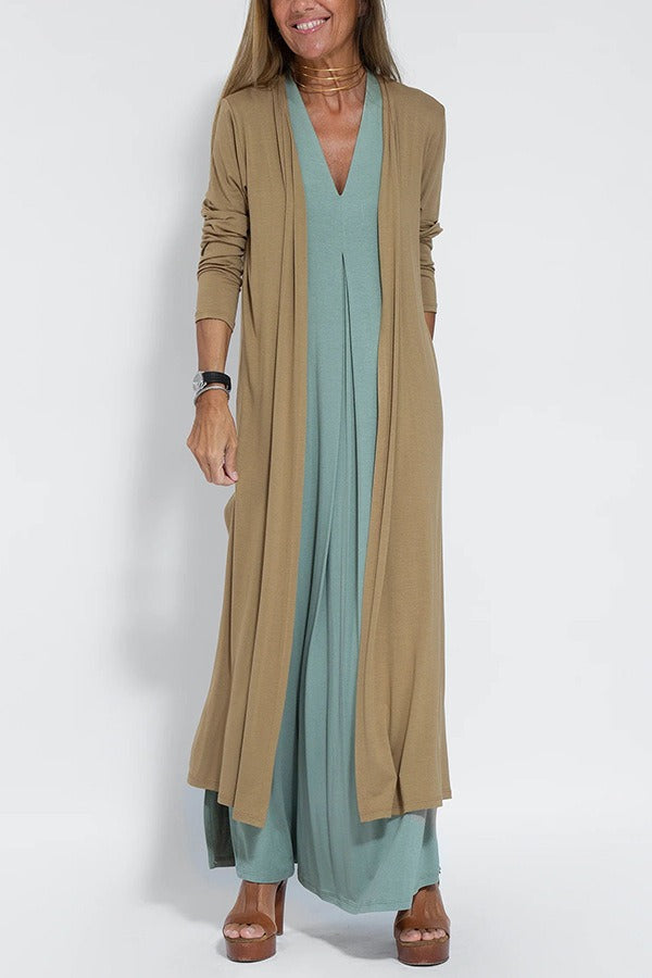 Janine – Elegant Maxi Dress with Matching Cardigan