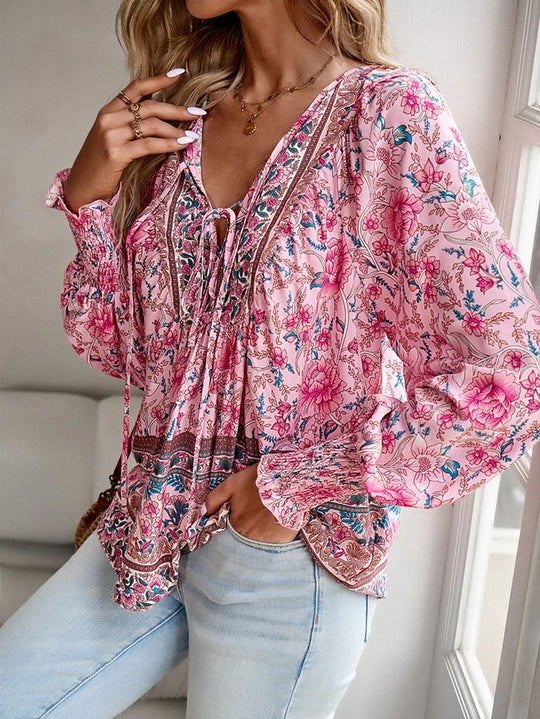 Agnes – Boho Floral Blouse