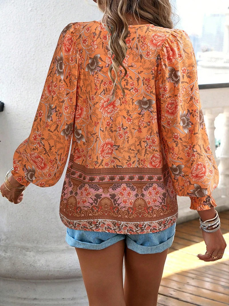 Agnes – Boho Floral Blouse