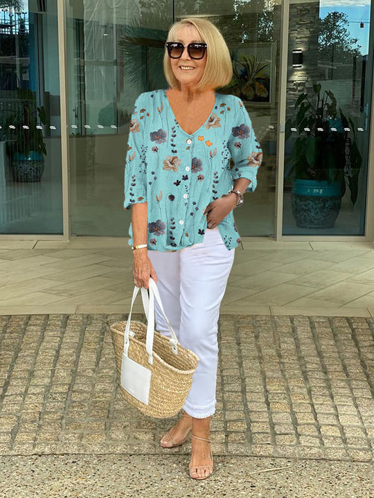 Maisie – Button-up Floral Blouse