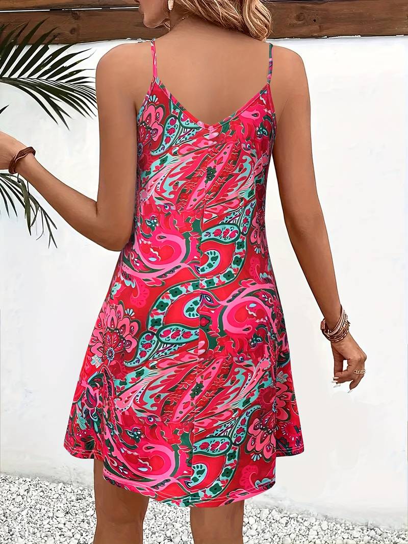 Clementine – Paisley Spaghetti Strap Dress