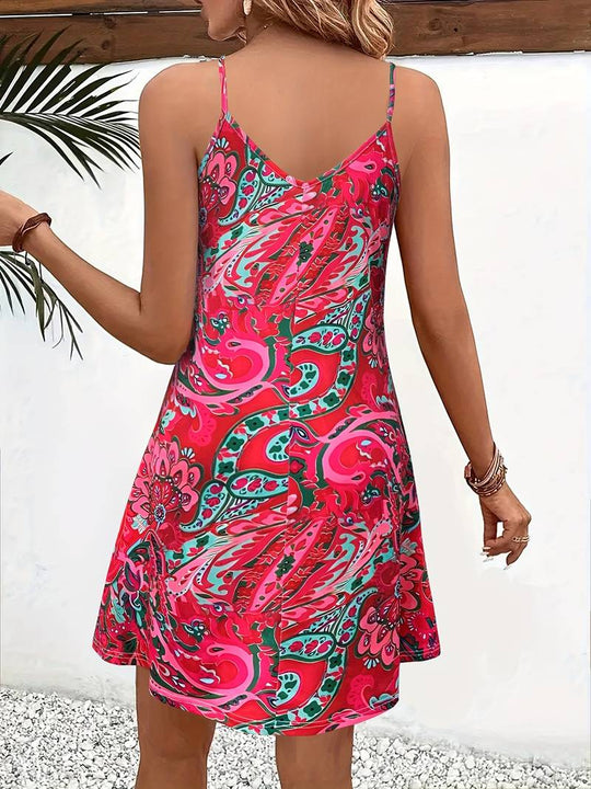 Clementine – Paisley Spaghetti Strap Dress