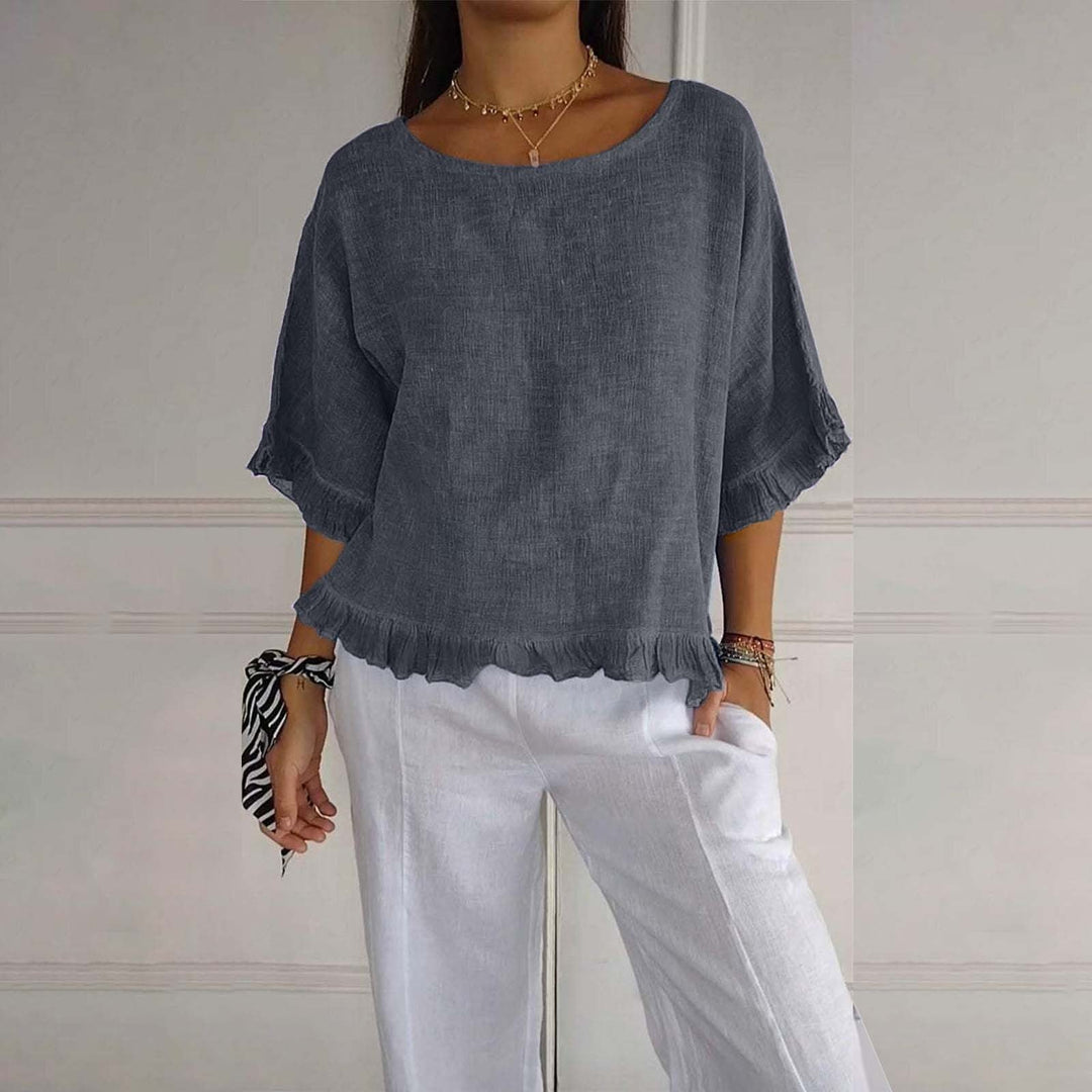 Diane – Elegant Round Neck Blouse