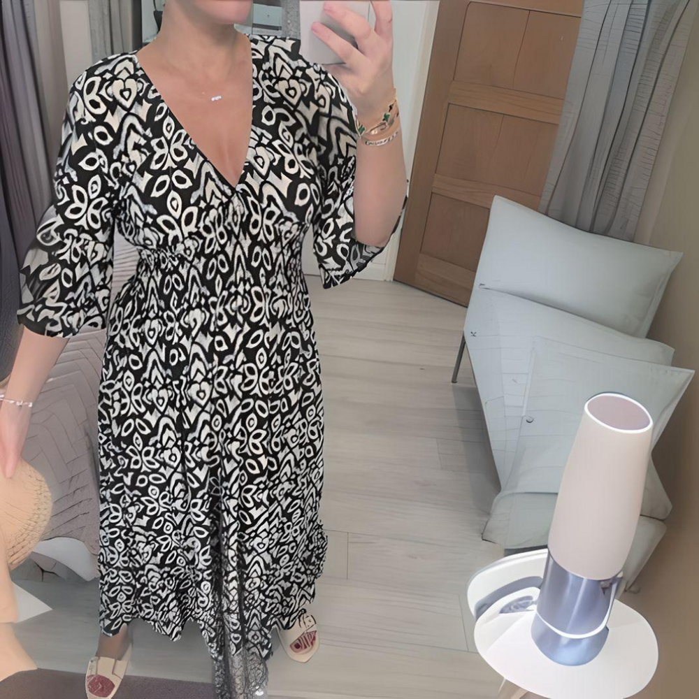 Lia – Boho Printed Day Dress