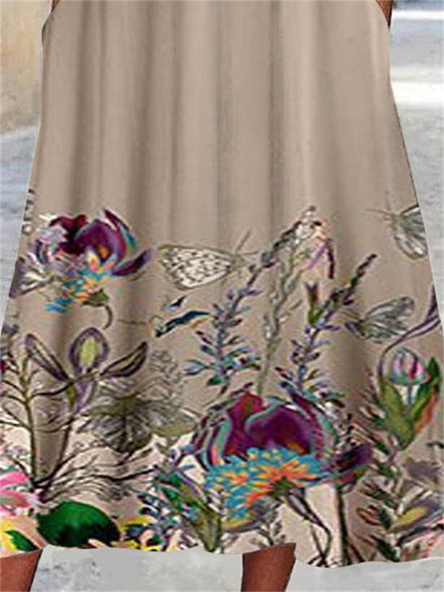 Evie – Lace-Trim Floral Midi Dress