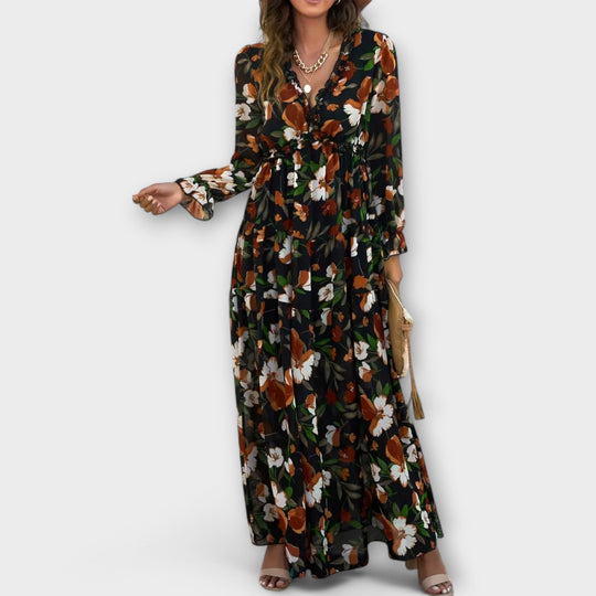 Phoebe – Floral Pleated Maxi Dress