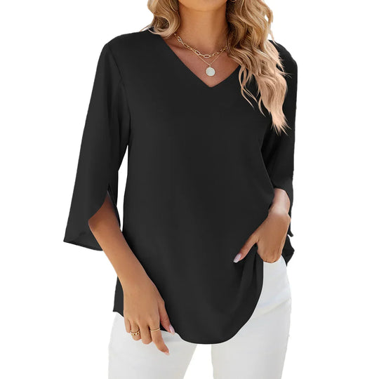 Clarisse – Elegant V-neck Blouse