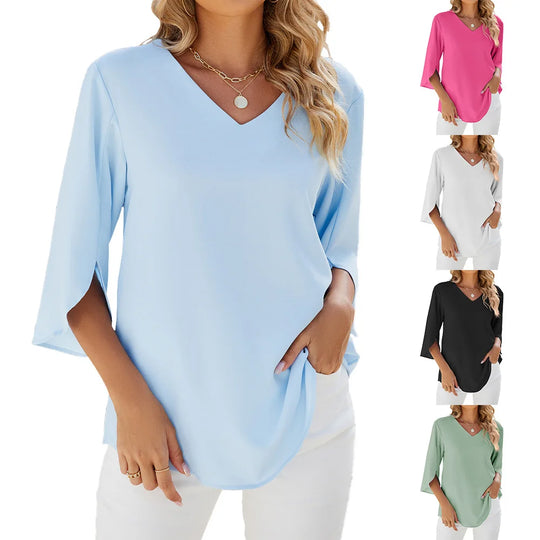 Clarisse – Elegant V-neck Blouse