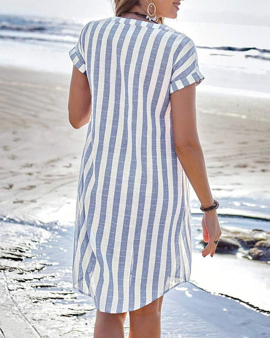 Pamela – Striped Shirt Dress